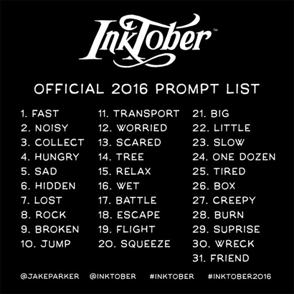 liste des thèmes inktober 2016