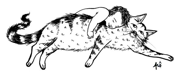 bébé câlin chat signé